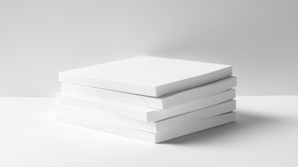 Stacked White Boxes Minimalist Product Display