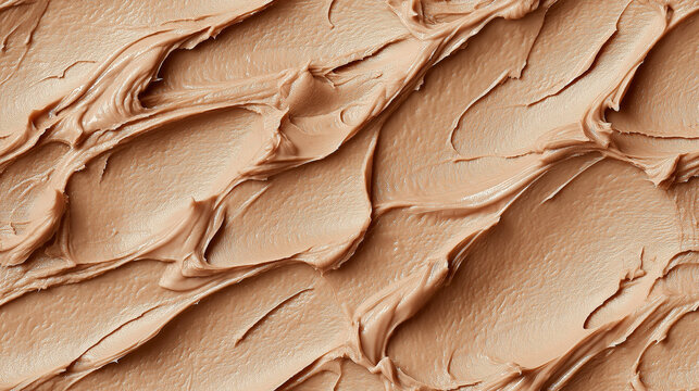 a close-up, top-down view, texture background of beechnut paste spread across the frame, filling the image with its soft brown hue and smooth, slightly coarse texture