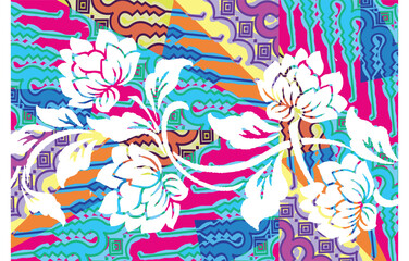 Parang Batik Motif from Indonesia with the development of modern colors that are trending. EPS 10