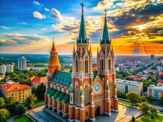 Fototapeta premium Majestic view of the tallest church in the world, showcasing stunning architecture and grandeur