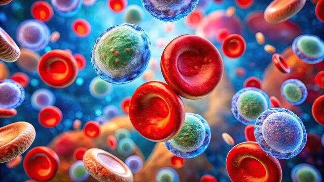 Microscopic View of Elliptocytes in Blood Smear, Highlighting Unique Shape and Structural Features