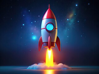 Minimalist line drawing of a simple rocket ship design for creative and educational purposes