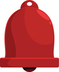 Cartoon illustration of a red shiny bell ringing, perfect for topics like notification, alarm or attention