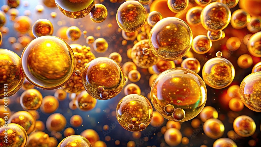 Poster normal urine bubbles under microscope showing healthy urinary tract function and composition
