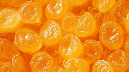 a close-up, top-down view, texture background of mandarin jam spread across the entire frame, filling the image with its bright orange color and smooth texture