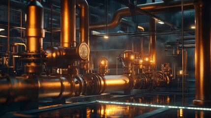 Gas pipeline. Natural gas pipes background