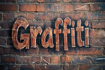 Graffiti on a brick wall, "graffiti"