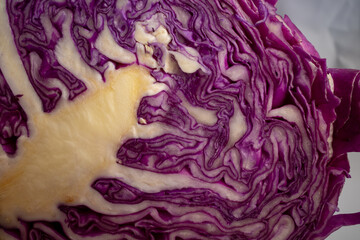 Obraz premium Close-Up Views of Fresh Purple Cabbage Texture
