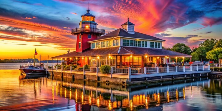 Scenic Lighthouse Restaurant on the Waterfront in Schenectady, New York, with Beautiful Views