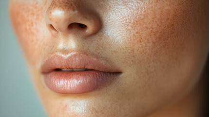 Fototapeta premium Melasma facial treatment journey, showing dark patches before therapy and a smooth, even complexion with significantly reduced spots after
