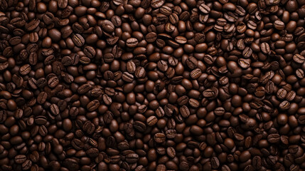 Fototapeta premium dark roasted coffee beans full frame background