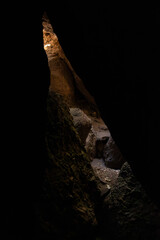 Dark Cave, Rocks, Source of Light