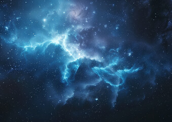 Star cluster in deep black night sky. Design element for poster, banner or card