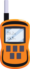 Portable digital thermometer displaying temperature and humidity readings, essential tool for environmental monitoring