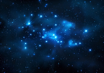 Obraz premium Star cluster in deep black night sky. Design element for poster, banner or card