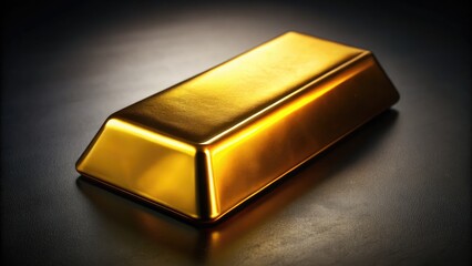 Shimmering Golden Ingot Symbolizing Wealth, Prosperity, and Financial Success on a Dark Background