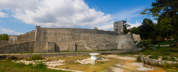 Impressive landscape with medieval fortress on romanian town Drobeta Turnu-Severin