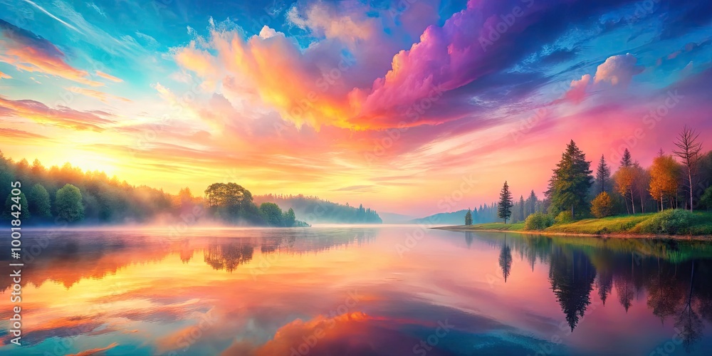 Poster soft pastel colors blending together creating an elegant and serene abstract background design