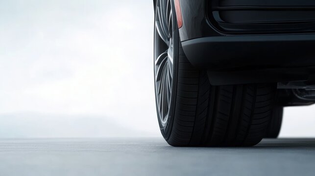A sleek all-season tire with distinctive grooves is presented against a clean white backdrop, emphasizing its durable design and adaptability to various driving conditions