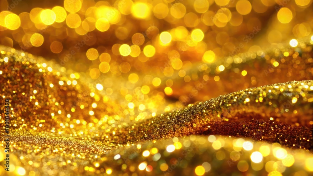 Poster stunning close-up images of shimmering gold color textures and patterns for creative projects