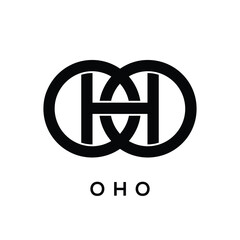 OHO luxury and trendy monogram logo vector 