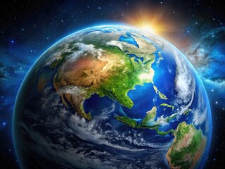 Fototapeta premium Stunning High Resolution Image of Earth from Space Capturing the Beauty of Our Planet and Atmosphere