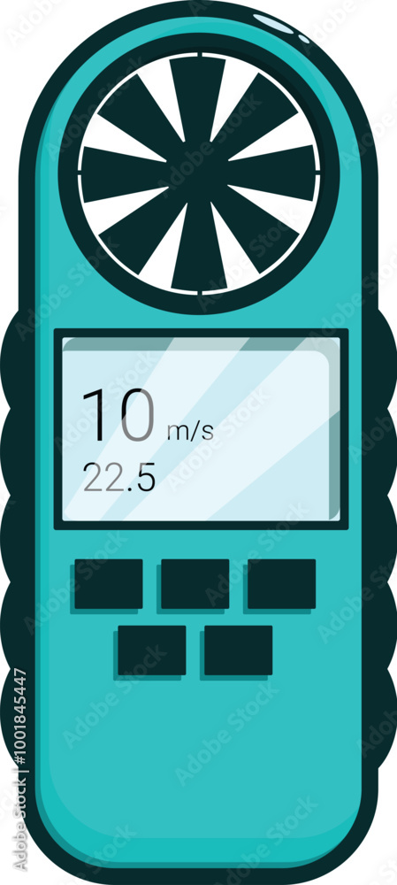 Poster digital anemometer measuring wind speed, displaying results on the integrated screen