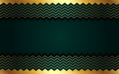 Green gold luxury zig zag realistic background