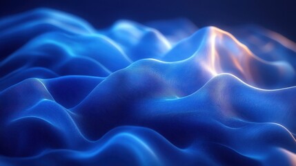 Obraz premium Abstract 3D wave lines background with a flowing, dynamic design in shades of blue 