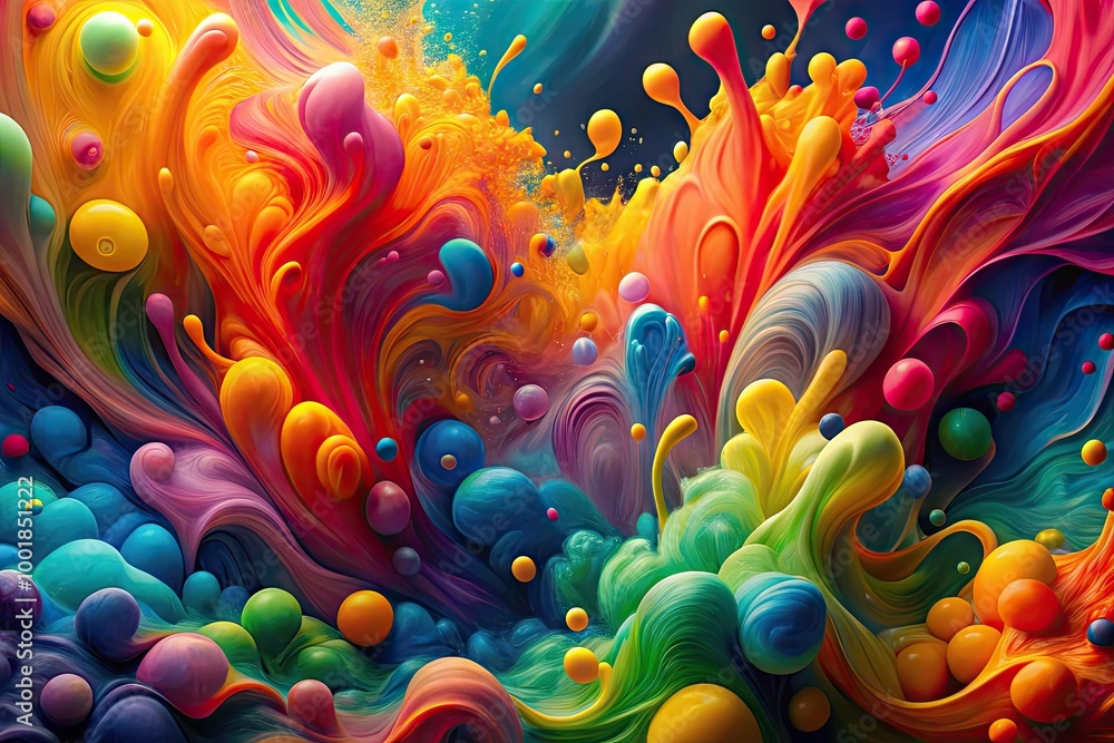 Poster vibrant abstract background with fluid shapes and colorful blends for creative design projects