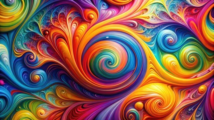 Vibrant Abstract Background with Colorful Swirls and Patterns Ideal for Creative Projects and Designs