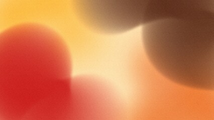 A retro vintage mid century modern abstract background featuring vibrant Seal brown, Engineering orange, Spanish orange, Orange, Navajo white colors blended with copy space textured noise effect.