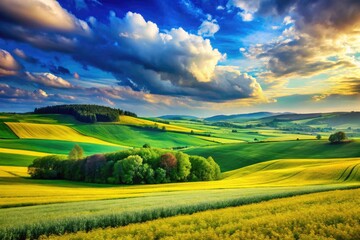 Fototapeta premium Vibrant Abstract Colors Background for Creative Projects in Bright Shades of Blue, Green, and Yellow