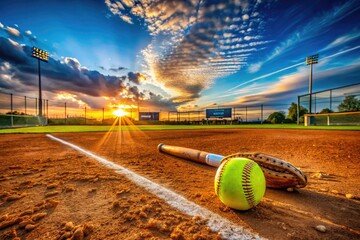 Vibrant and Dynamic Backgrounds for Softball Imagery Featuring Fields, Equipment, and Textures