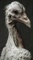 Close Up Portrait of a White Bird with Detailed Feathers