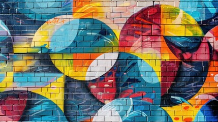 Fototapeta premium Colorful Abstract Mural on Urban Wall
