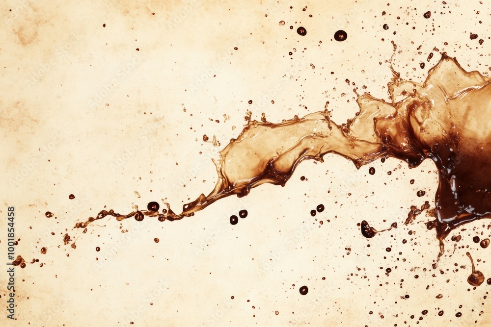 Aufkleber An abstract artistic background crafted from coffee stains and splashes creating a unique texture suitable for various applications. Generative AI