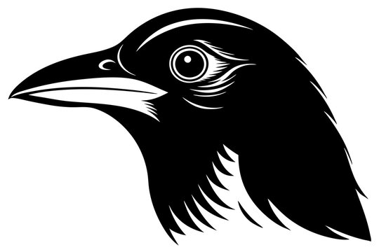 recommend clip art: magpie head  silhouette  vector illustration