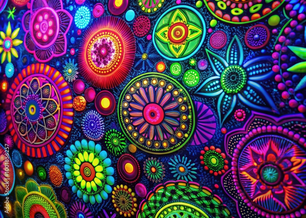 Poster vibrant neon texture with abstract patterns for modern design backgrounds and creative projects