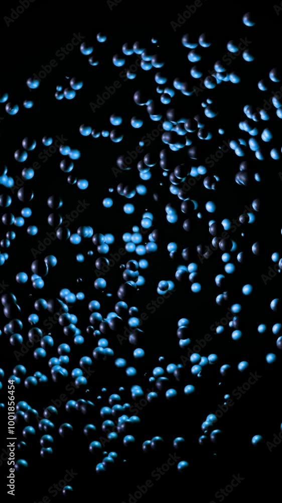 Poster colorful sphere consisting of balls. animation. colored balls in the space are moving in a circle. a