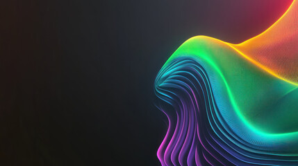 Obraz premium Vibrant abstract wave design with colorful gradients and smooth lines.