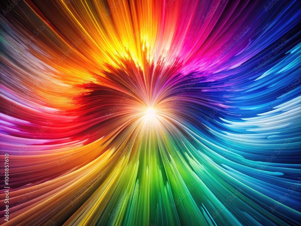 Poster vibrant spectrum of wavelengths in various colors displaying light and energy in abstract form