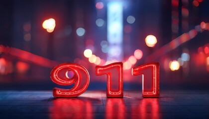 Emergency Services Visualized in Neon Lights