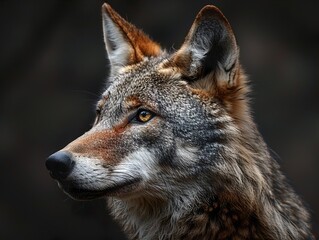 Obraz premium Close Up Portrait of a Wolf in the Forest