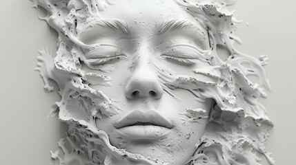 Abstract Portrait of a Woman in White