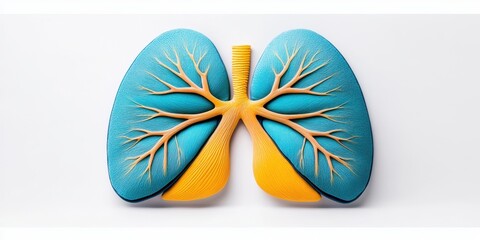 Obraz premium Human Lungs Anatomy Model D Render Illustration