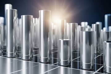 Radiant Silver Bars on a Clear Canvas Representing Wealth and Investment