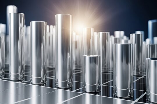 Radiant Silver Bars on a Clear Canvas Representing Wealth and Investment