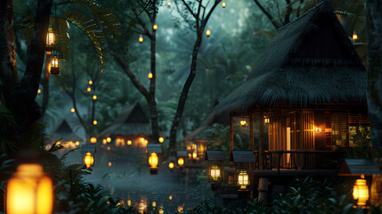  shack lodging house in the forest