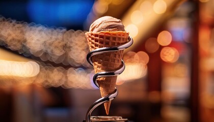 Obraz premium Delicious Ice Cream Cone on Display